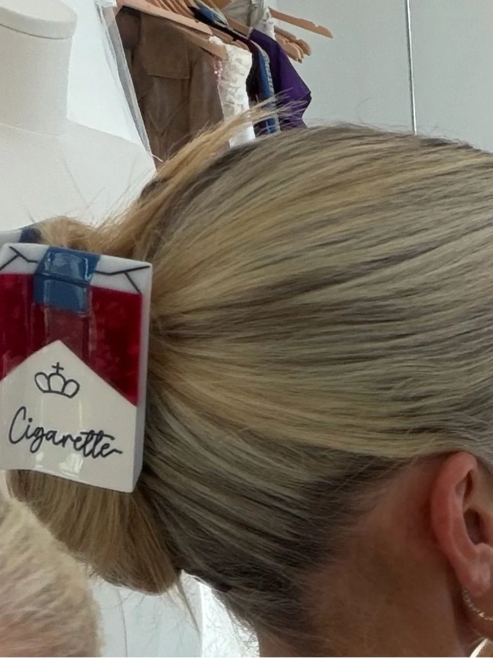 Novelty Ciggy Hair Claw Clip & Flame Bobby Pin Acetate
